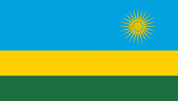 Icône drapeau du Rwanda dans un style plat. Illustration vectorielle du signe national — Image vectorielle