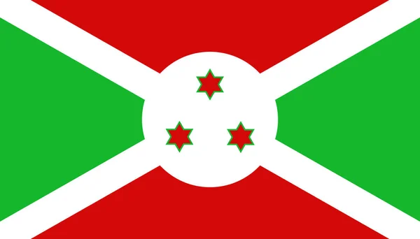 Düz tarzda Burundi bayrağı simgesi. Ulusal tabela vektör ıllustrati — Stok Vektör
