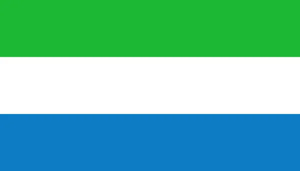 Icône du drapeau de Sierra Leone en style plat. Signe national vecteur illus — Image vectorielle
