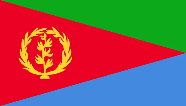 Düz tarzda Eritre bayrağı simgesi. Ulusal tabela vektör ıllustrati — Stok Vektör