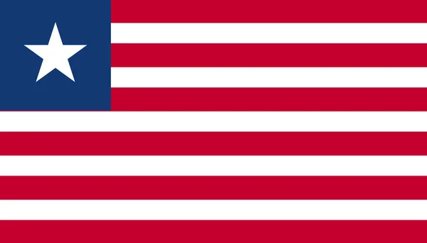 Ícone bandeira da Libéria em estilo plano. Ilustração nacional do vector gestual — Vetor de Stock