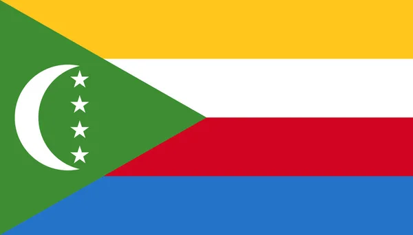 Το εικονίδιο της σημαίας των Κομόρες σε επίπεδη τεχνοτροπία. Εθνικό διάνυσμα illustrati — Διανυσματικό Αρχείο