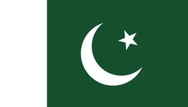 Ikon bendera Pakistan dalam gaya datar. Ilustrasi vektor tanda nasional - Stok Vektor