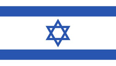 Düz tarzda İsrail bayrağı simgesi. Ulusal tabela vektör ıllustratio