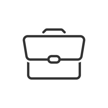 Düz stilde evrak çantası işareti simgesi. Bavul vektör illüstrasyon 