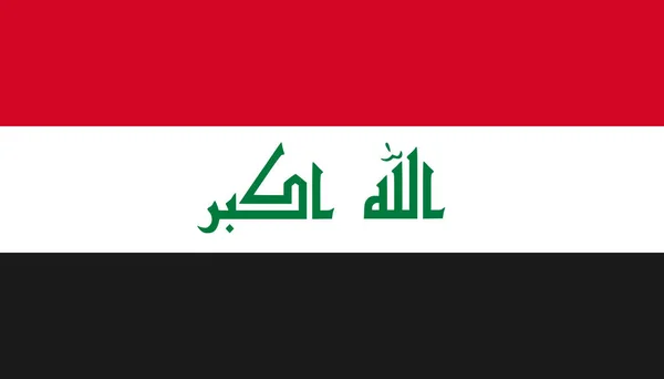 Το εικονίδιο της σημαίας του Ιράκ σε επίπεδη τεχνοτροπία. Εικονογράφηση εθνικού σημείου. — Διανυσματικό Αρχείο
