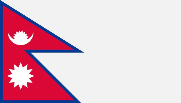Ikon bendera Nepal dalam gaya datar. Ilustrasi vektor tanda nasional - Stok Vektor