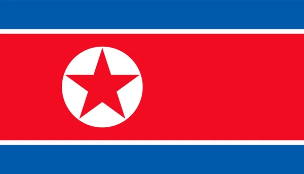 Bandera de Corea del Norte icono en estilo plano. Signo nacional vector illust — Vector de stock