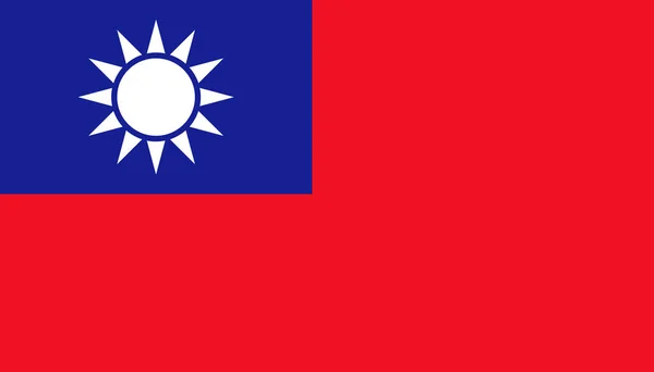 Icône drapeau de Taiwan dans le style plat. Illustration vectorielle du signe national — Image vectorielle