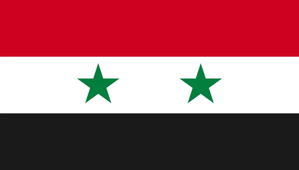 Ikon bendera Suriah dalam gaya datar. Ilustrasi vektor tanda nasional - Stok Vektor