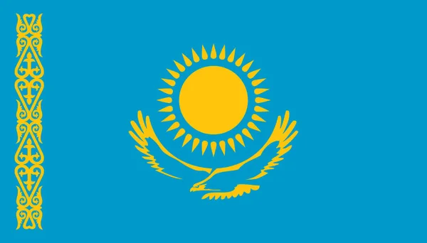 Kazakhstan flag icon in flat style. National sign vector illustr — Stock Vector