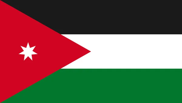 Ikon bendera Yordania dalam gaya datar. Ilustrasi vektor tanda nasional - Stok Vektor