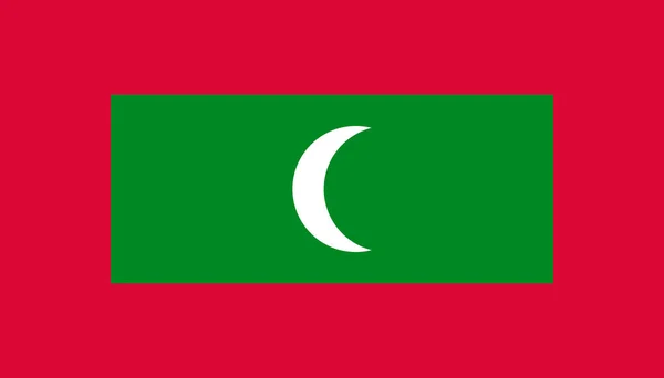 Ikon bendera Maladewa dalam gaya datar. Ilustrasi vektor tanda nasional - Stok Vektor