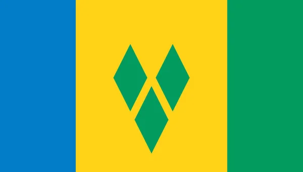 Saint vincent und die Ikone der Grenadinen-Flagge im flachen Stil. Nation — Stockvektor
