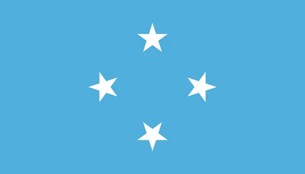 Το εικονίδιο σημαίας της Μικρονησίας σε επίπεδη τεχνοτροπία. Εθνικό σημάδι διάνυσμα — Διανυσματικό Αρχείο