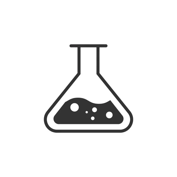 Chemistry beakers sign icon in flat style. Flask test tube vecto — Stock Vector