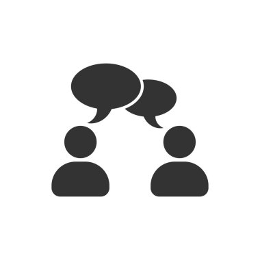 Düz tarzda sohbet işareti simgesini konuşun. Kabarcık diyalog vektör illustr