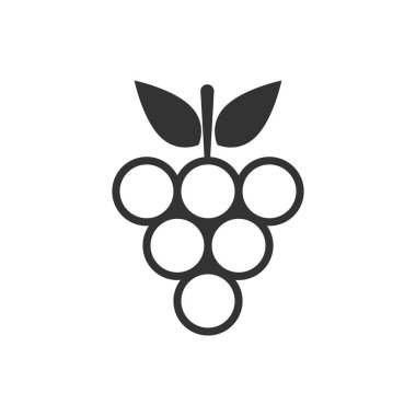 Üzüm meyveleri düz tarzda işareti simgesi. Grapevine vector ıllustrat