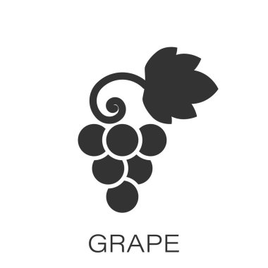 Üzüm meyveleri düz tarzda işareti simgesi. Grapevine vector ıllustrat