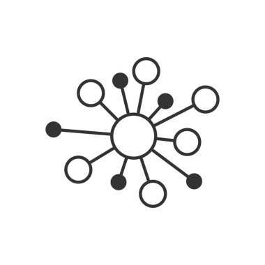 Düz stilde hub ağ bağlantısı işareti simgesi. DNA molekül VEC