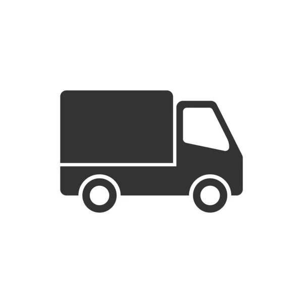 Icono de signo de camión de entrega en estilo plano. Van vector ilustración — Archivo Imágenes Vectoriales