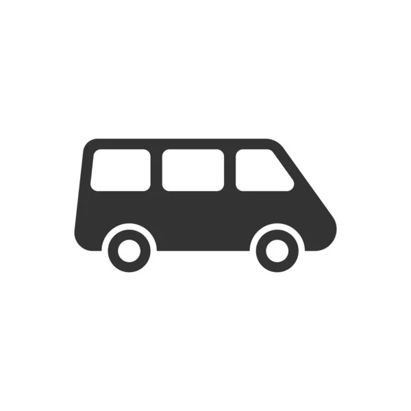 Utasszállító mikrobusz jel ikon lapos stílusban. Autóbuszok vektor Illust — Stock Vector