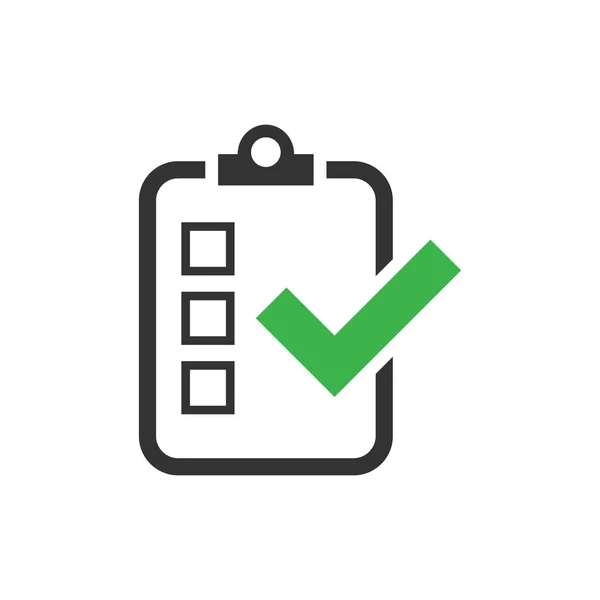 Checklist document sign icon in flat style. Survey vector illust — Stock Vector