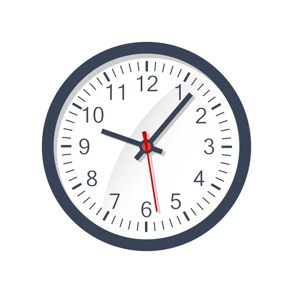 Ícone de sinal do relógio em estilo plano. Ilustração do vetor de gestão do tempo — Vetor de Stock