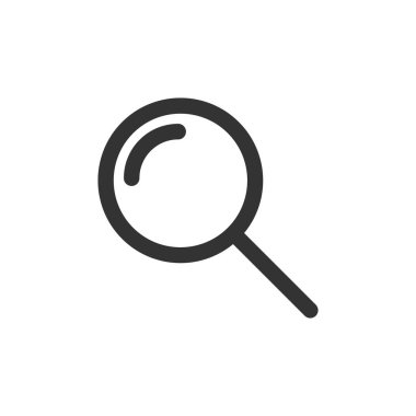 Düz tarzda Loupe işareti simgesi. Büyüteç vektör illüstrasyon üzerinde 