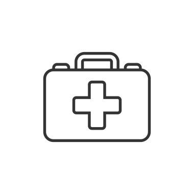 Düz tarzda ilk yardım kiti simgesi. Sağlık, yardım ve tıbbi tanı