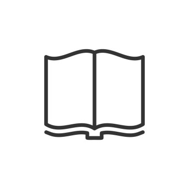 Kitap simgesini düz tarzda açın. Edebiyat vektör illüstrasyon üzerinde 