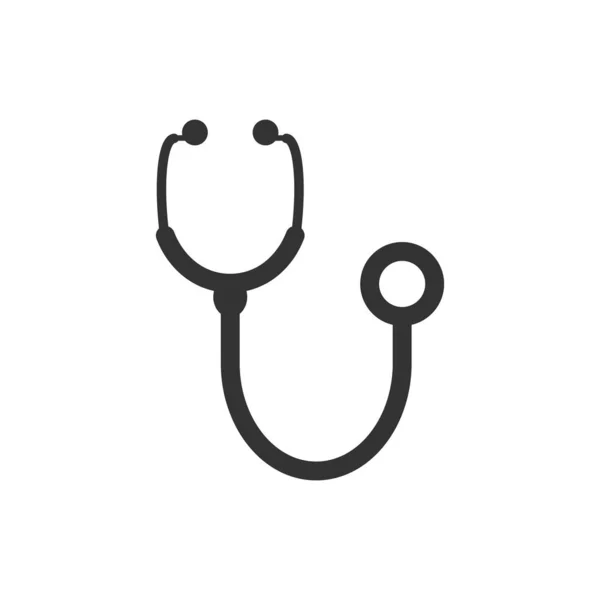 Stetoskop underteckna ikonen i Flat titulera. Läkare medicinsk vektor illus — Stock vektor
