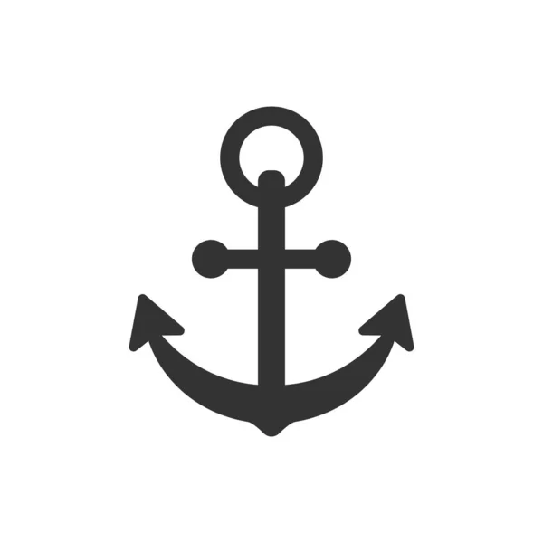 Icono de signo de ancla del barco en estilo plano. Equipo marítimo vector i — Vector de stock