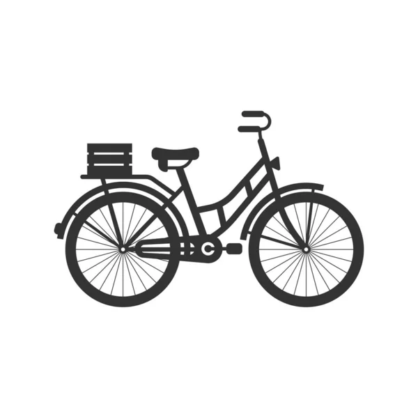 Icône de panneau de vélo dans le style plat. Illustration vectorielle vélo sur whi — Image vectorielle