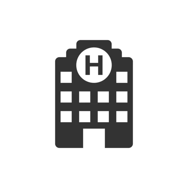 Icono del edificio del hospital en estilo plano. Enfermería vector ilustrat — Vector de stock