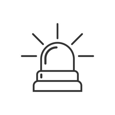 Düz tarzda acil siren simgesi. Polis alarm vektör illustra