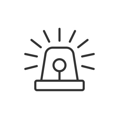 Düz tarzda acil siren simgesi. Polis alarm vektör illustra