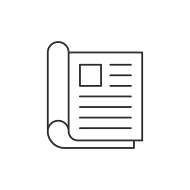 Düz tarzda dergi sayfa simgesi. Wh haber vektör illüstrasyon