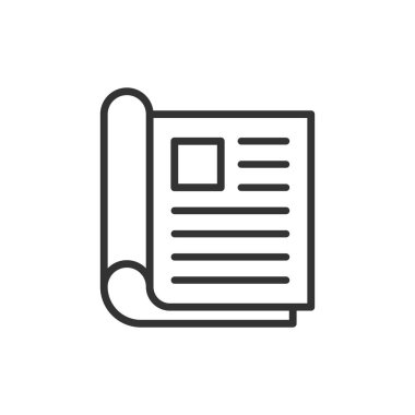 Düz tarzda dergi sayfa simgesi. Wh haber vektör illüstrasyon