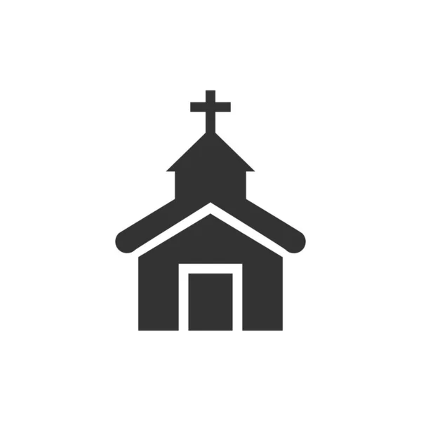 Icono de la iglesia en estilo plano. Capilla vector ilustración en blanco i — Archivo Imágenes Vectoriales