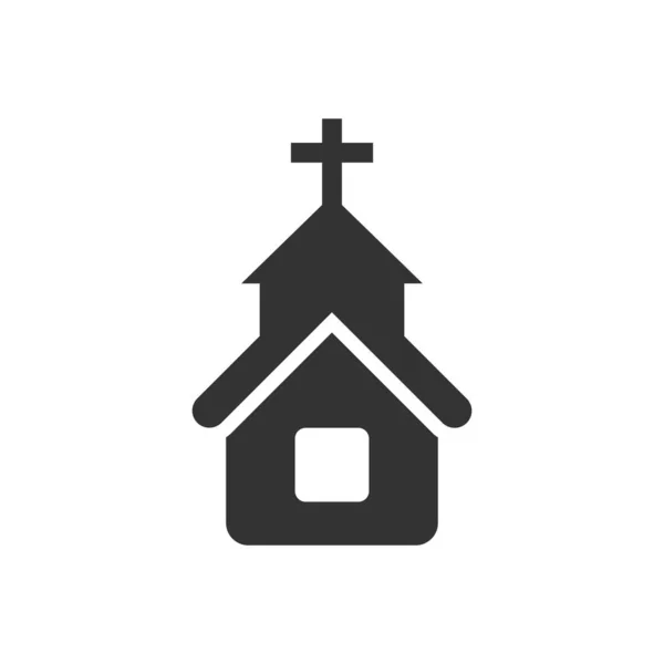 Icono de la iglesia en estilo plano. Capilla vector ilustración en blanco i — Vector de stock