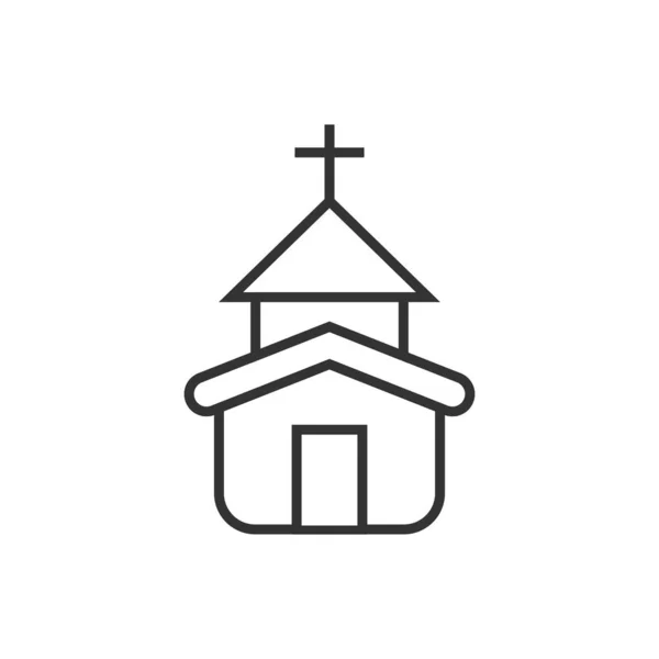 Church icon in flat style. Chapel vector illustration on white i — Stock Vector