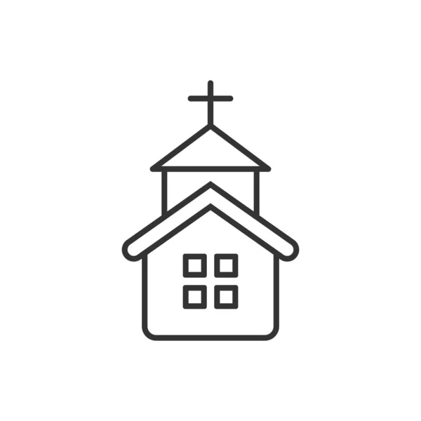 Το εικονίδιο της εκκλησίας σε επίπεδη στυλ. Εικονογράφηση διανύσματος στο λευκό i — Διανυσματικό Αρχείο