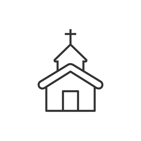 Icono de la iglesia en estilo plano. Capilla vector ilustración en blanco i — Vector de stock