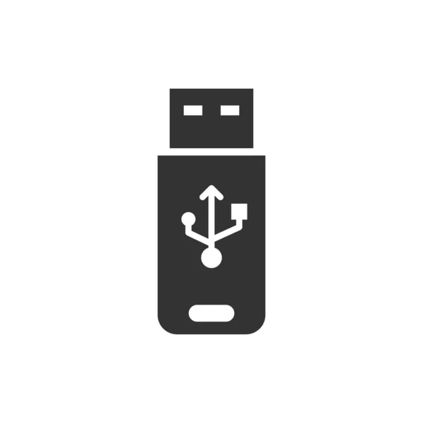 Ikona napędu USB w stylu płaskim. Ilustracja wektorowa dysku flash na — Wektor stockowy