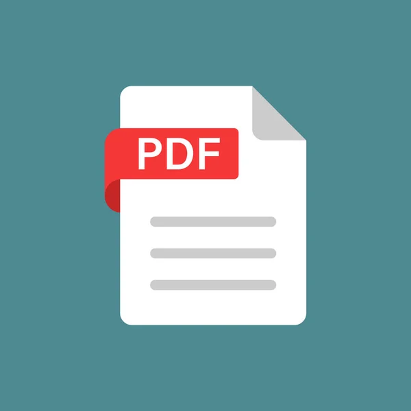 Icono de Pdf en estilo plano. Documento ilustración vectorial de texto en whi — Vector de stock