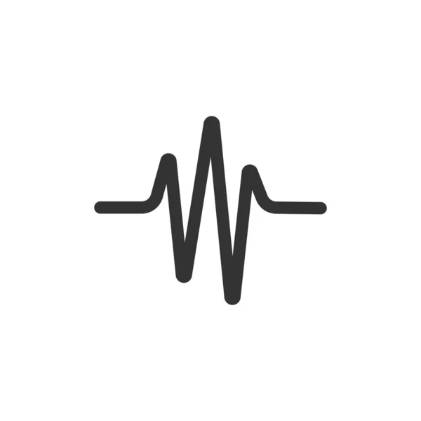 Schallwellen-Ikone im flachen Stil. Darstellung des Herzschlagvektors auf — Stockvektor