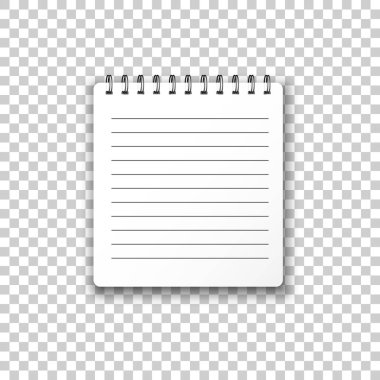 Boş sahte not defteri simgesi saydam tarzda. l ile defter