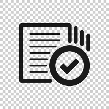 Compliance document icon in transparent style. Approved process  clipart