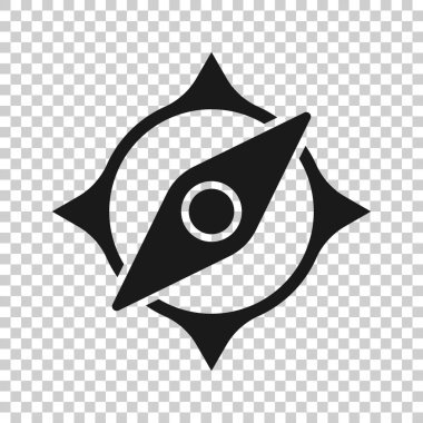 Saydam stilde genel gezinme simgesi. Pusula gps vektörü 